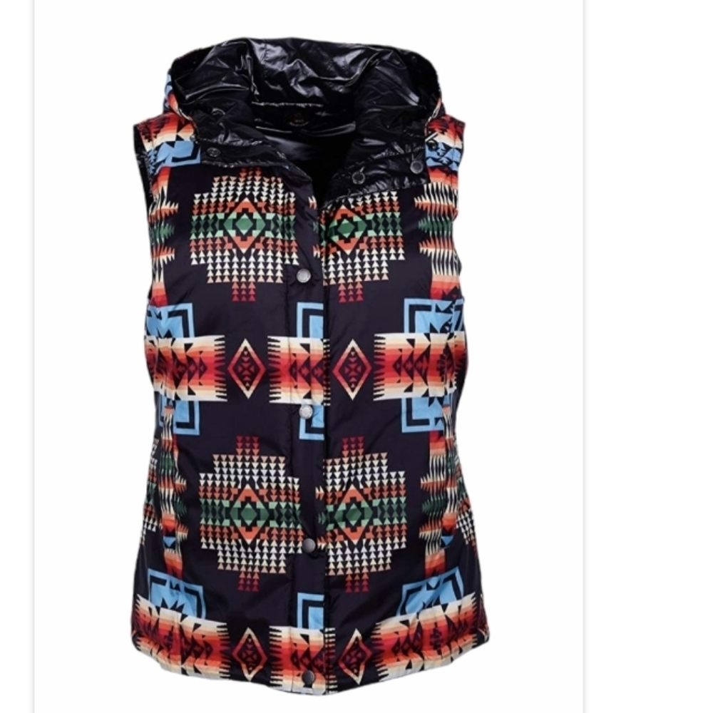 Pendleton Chief Joseph Aztec Down Vest NWT Large